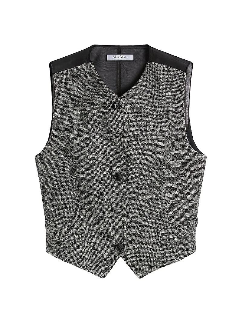 Wool and Silk Tweed Gilet