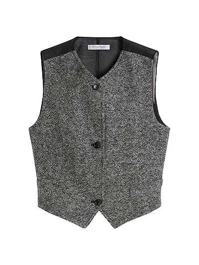 Wool and Silk Tweed Gilet