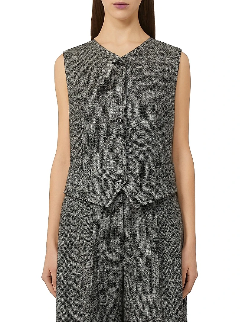 Wool and Silk Tweed Gilet
