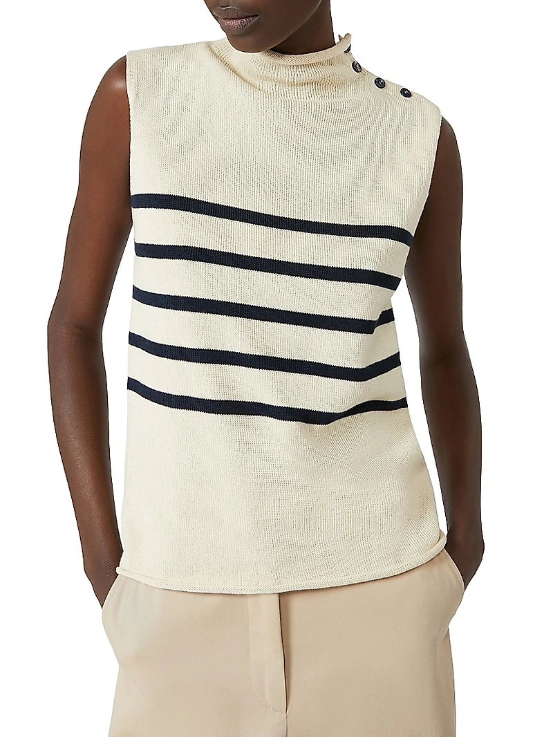 Cotton Yarn Gilet Sweater