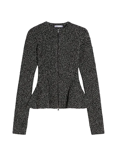 Mouliné Wool Yarn Cardigan