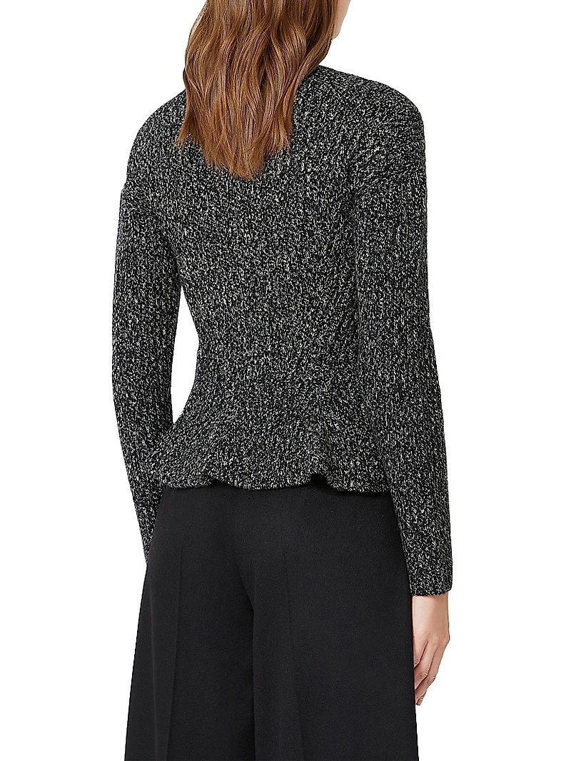 Mouliné Wool Yarn Cardigan