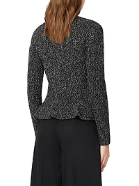 Mouliné Wool Yarn Cardigan