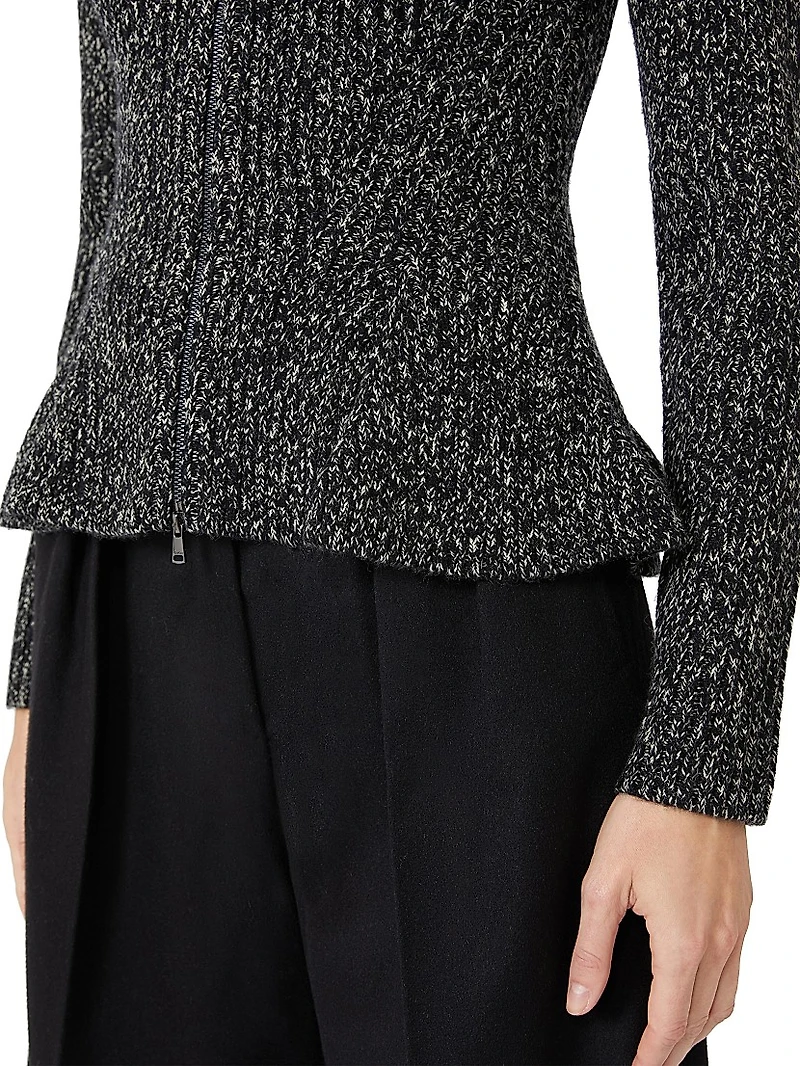Mouliné Wool Yarn Cardigan