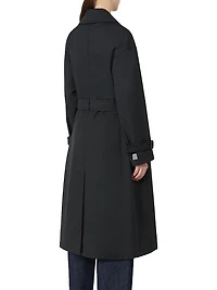 Long Water Repellent Cotton Twill Trench Coat