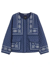 Quilted Cotton Crewneck Jacket