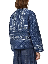 Quilted Cotton Crewneck Jacket
