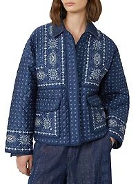 Quilted Cotton Crewneck Jacket