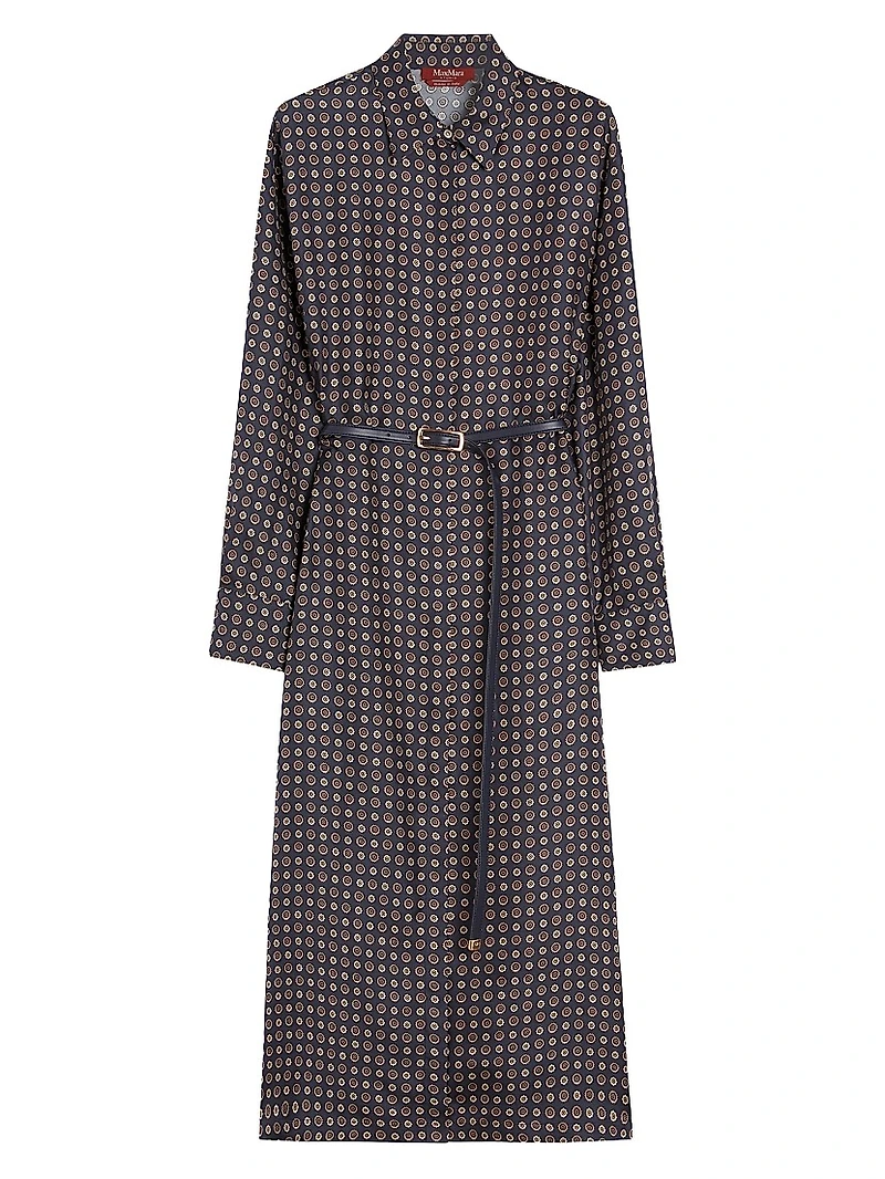 Printed Silk Shirt Dress