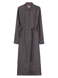 Printed Silk Shirt Dress