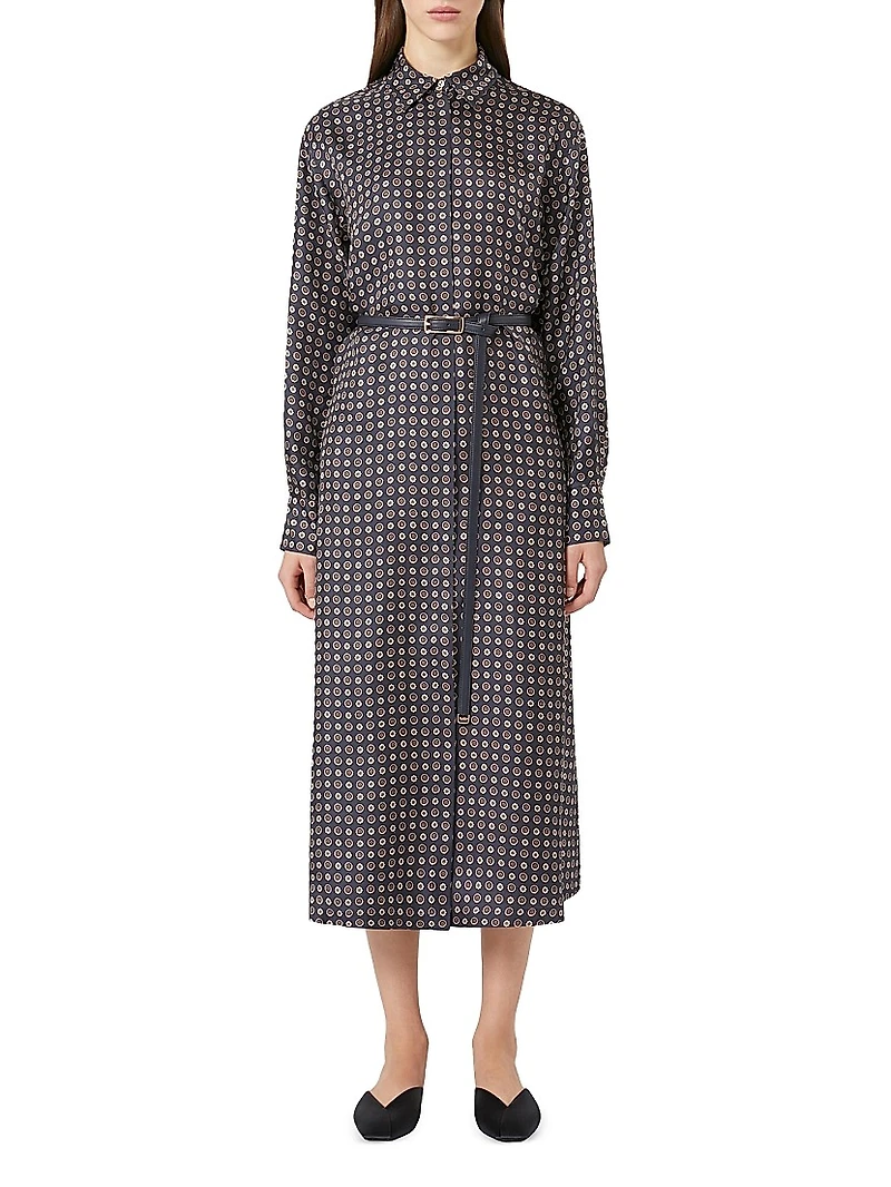 Printed Silk Shirt Dress