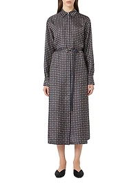 Printed Silk Shirt Dress
