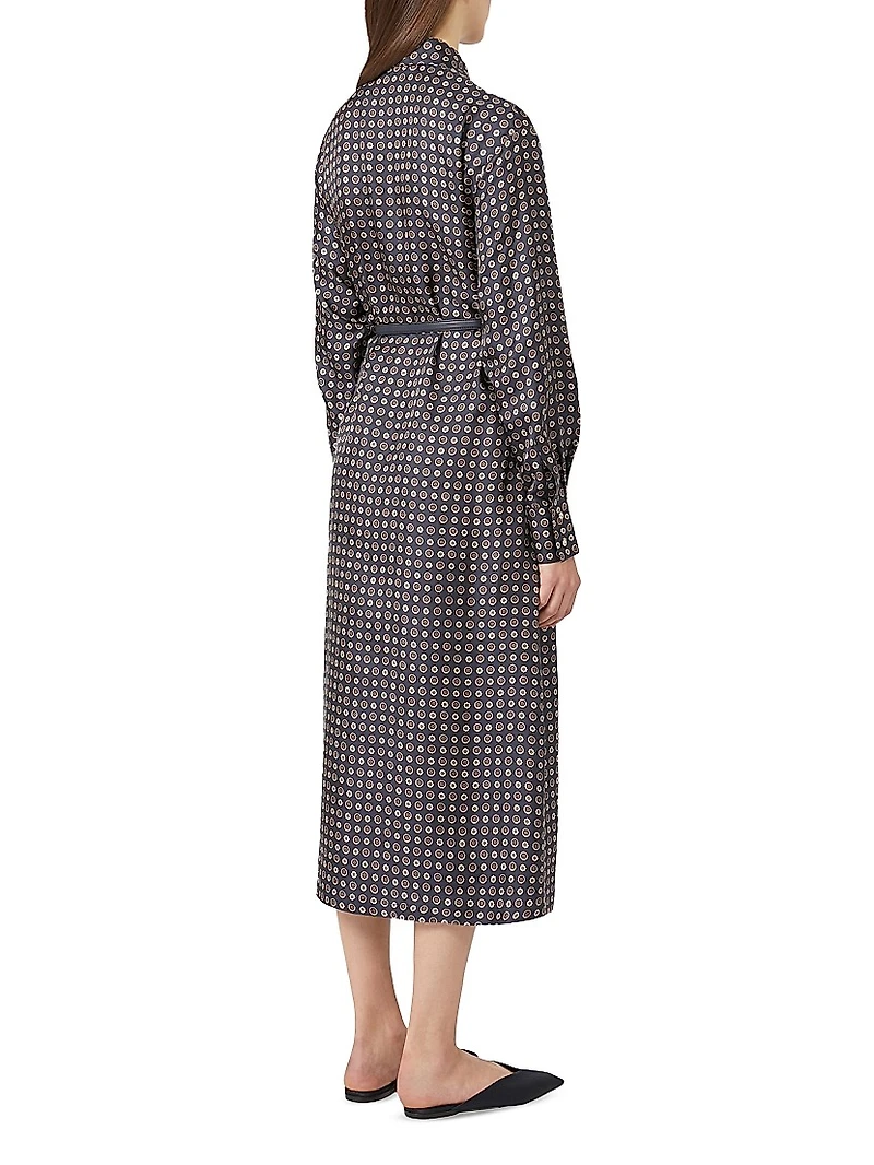 Printed Silk Shirt Dress