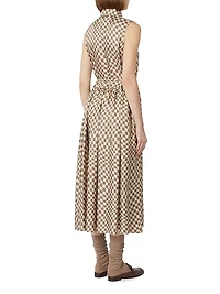 Flared Printed Silk Dress