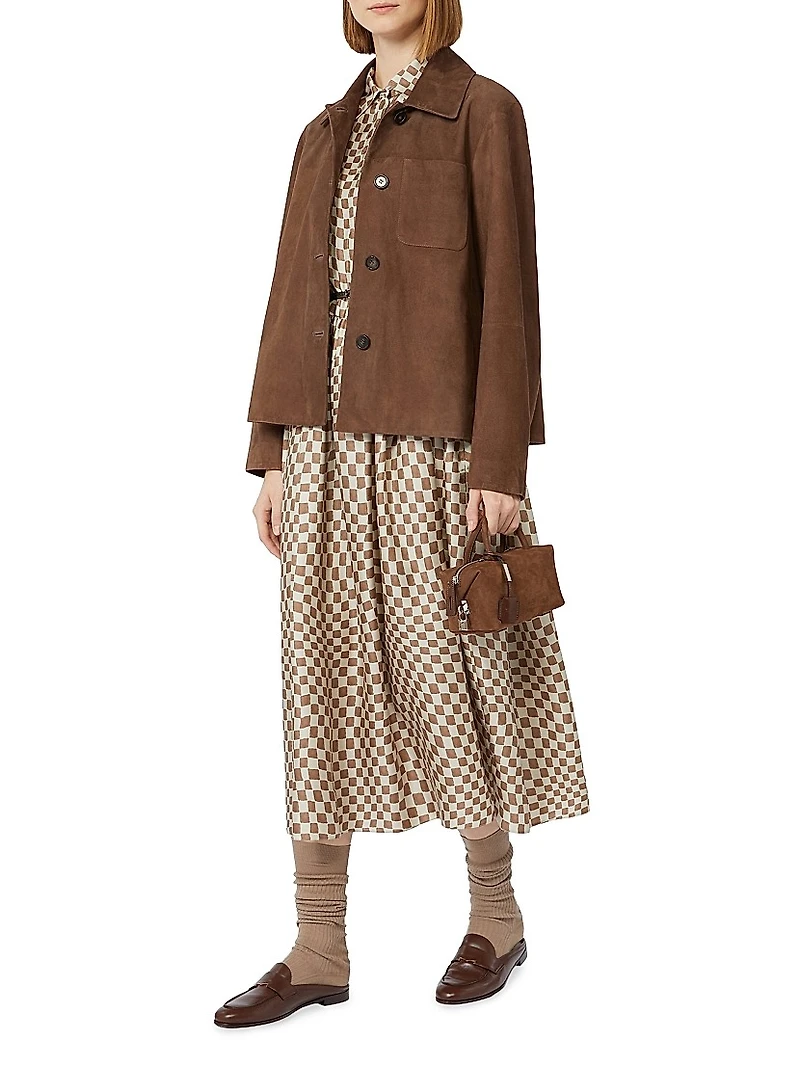 Flared Printed Silk Dress