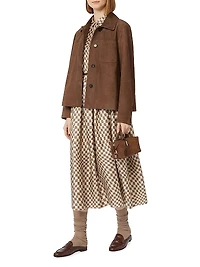 Flared Printed Silk Dress