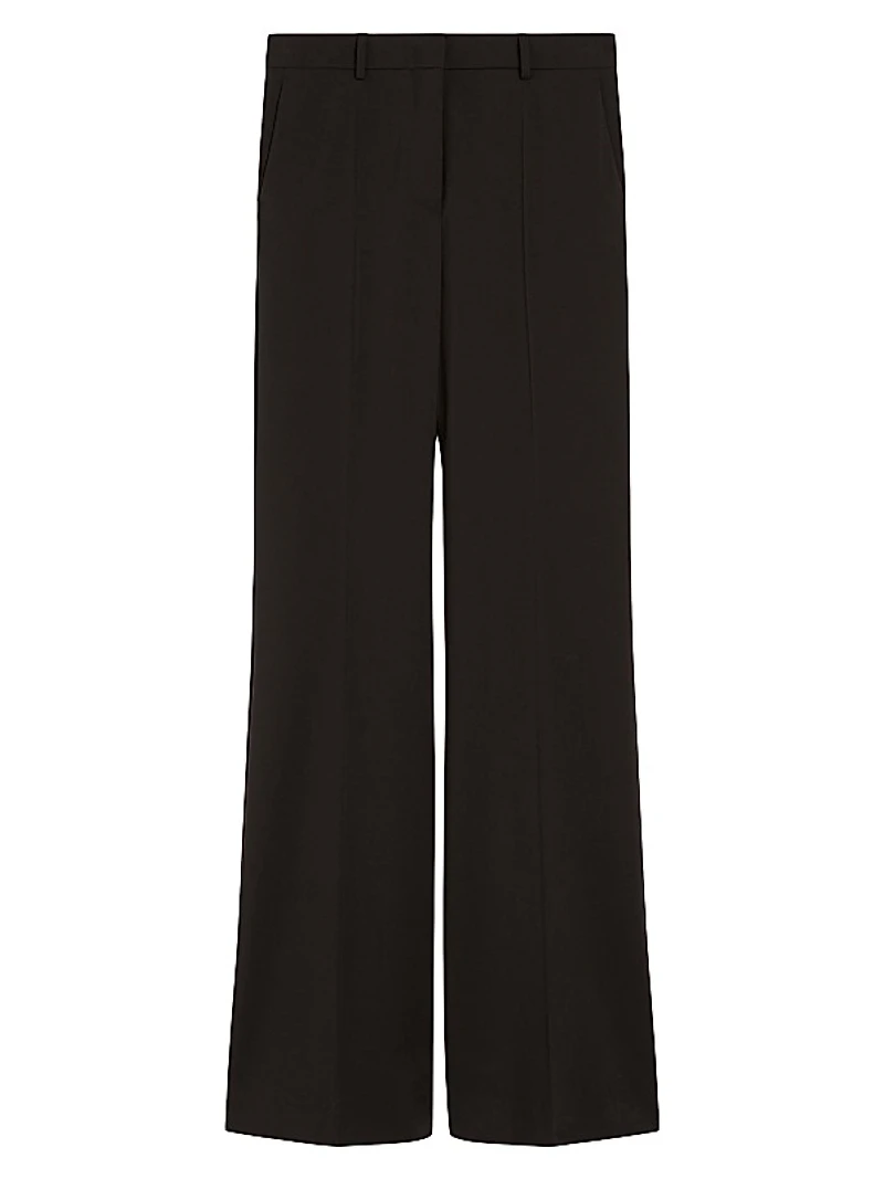Flared Stretch Wool Trousers