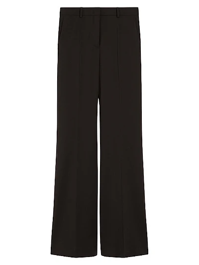Flared Stretch Wool Trousers
