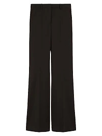 Flared Stretch Wool Trousers