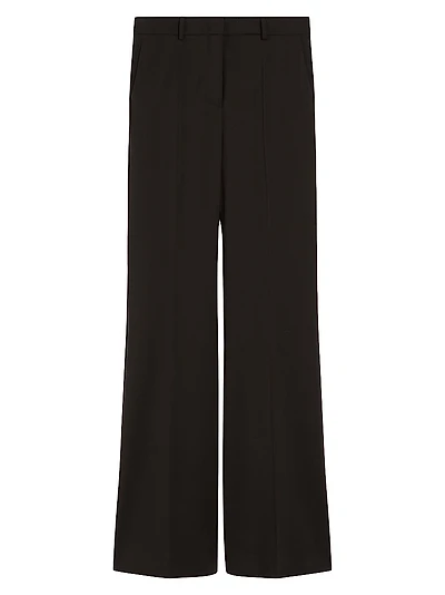 Flared Stretch Wool Trousers