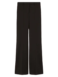 Flared Stretch Wool Trousers