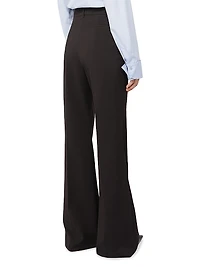 Flared Stretch Wool Trousers