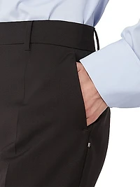 Flared Stretch Wool Trousers