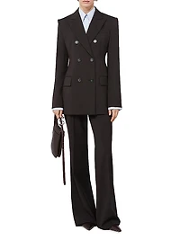 Flared Stretch Wool Trousers