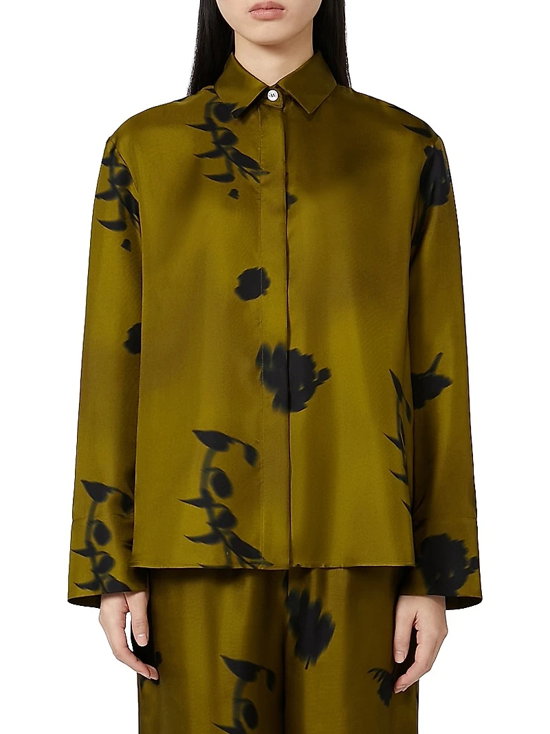 Printed Silk Twill Shirt