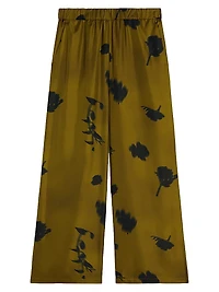 Printed Silk Twill Trousers
