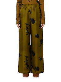 Printed Silk Twill Trousers