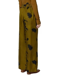 Printed Silk Twill Trousers