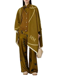 Printed Silk Twill Trousers