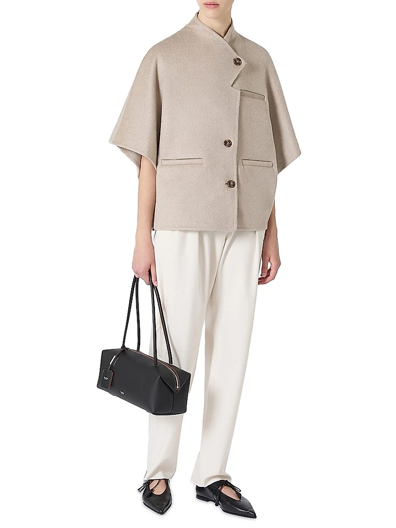 Long Cropped Cape Cashmere Drap