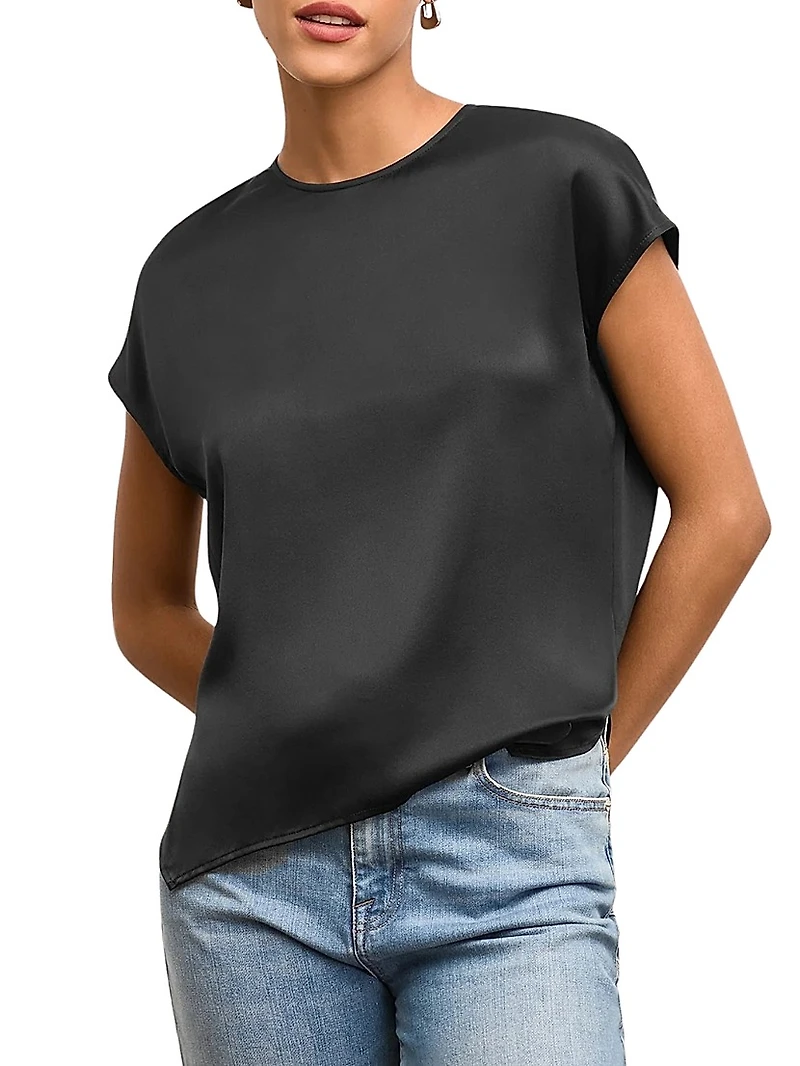 Didion Drape Top Washable Silk Charmeuse