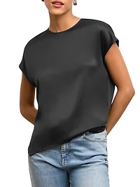 Didion Drape Top Washable Silk Charmeuse