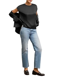 Didion Drape Top Washable Silk Charmeuse