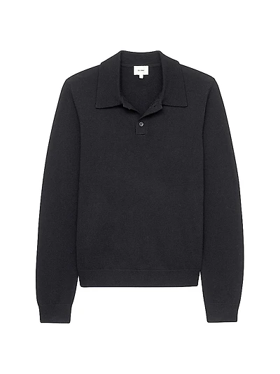 Knit Long Sleeve Polo Shirt