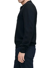 Knit Long Sleeve Polo Shirt