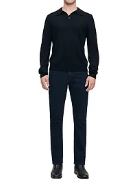 Knit Long Sleeve Polo Shirt