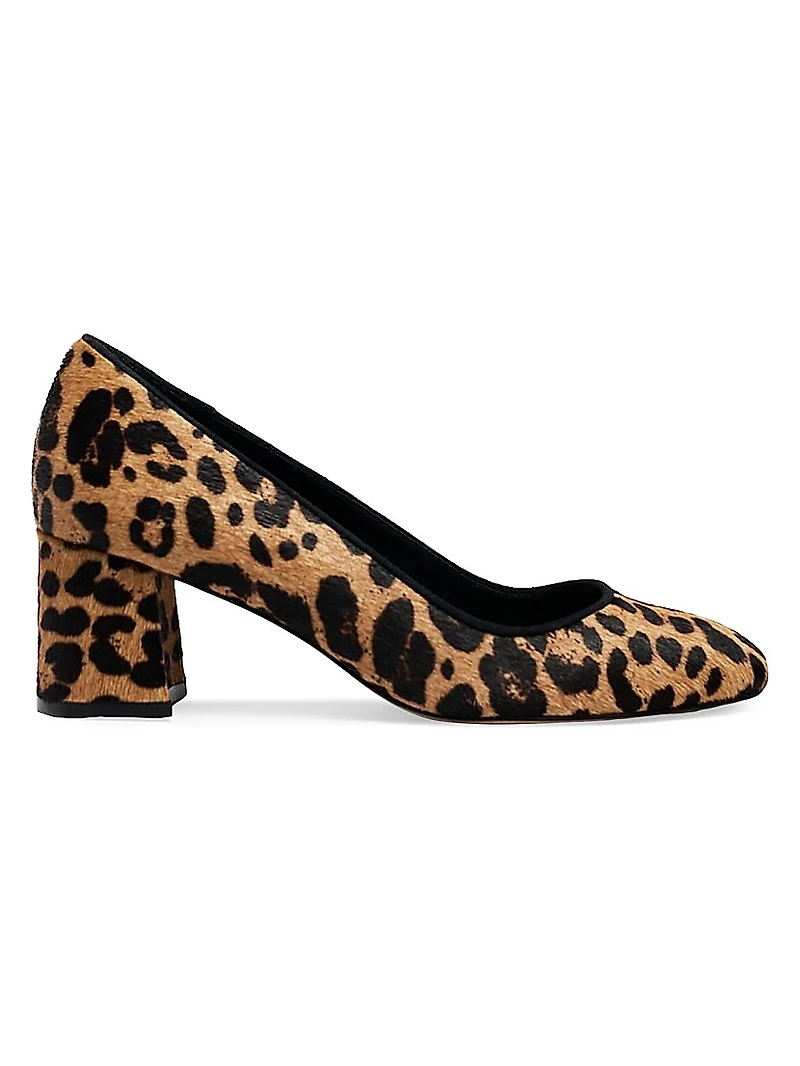 Hair Calf 60MM Block Heel Pumps