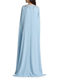 Crystal & Embroidered Silk-Blend Caftan Gown