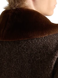 Wool Blouson Jacket with Shearling Collar