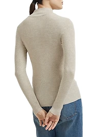 Sparkling Cashmere and Silk Lightweight Ribbed Cardigan
