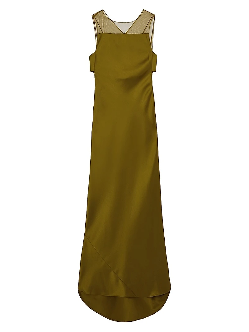 Opi Cut-Out Satin Maxi Dress