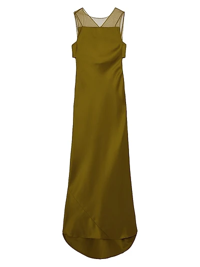 Opi Cut-Out Satin Maxi Dress