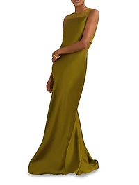 Opi Cut-Out Satin Maxi Dress