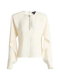 Luella Crépe Ruffle Blouse