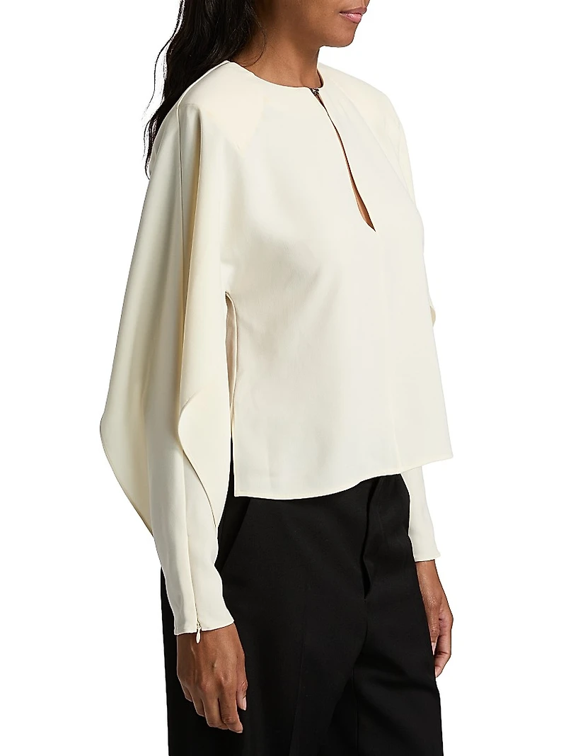 Luella Crépe Ruffle Blouse