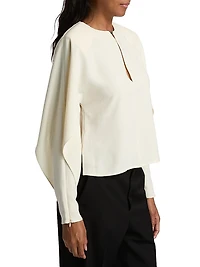 Luella Crépe Ruffle Blouse